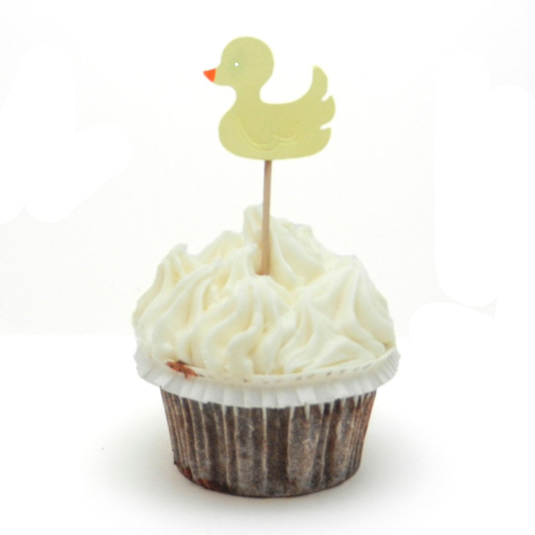 Duck Cupcake Topper - Set of 12 - Yellow Duck - Rubber Duckie - Ducky Baby Shower