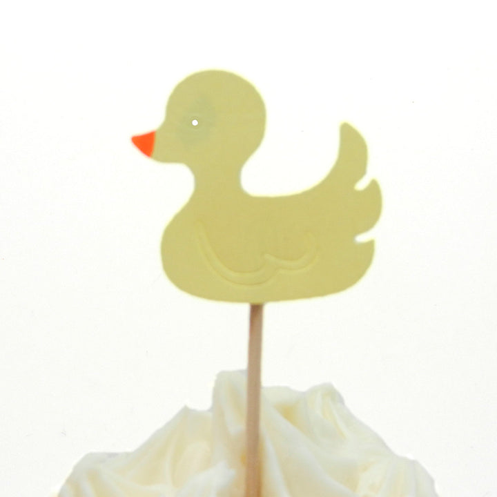 Duck Cupcake Topper - Set of 12 - Yellow Duck - Rubber Duckie - Ducky Baby Shower