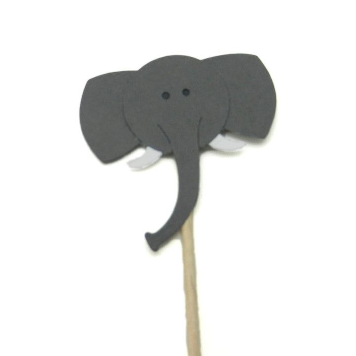 Elephant Cupcake Toppers Set of 12 Cupcake Topper Birthday Cake Topper Elephant Birthday Party Elephant Baby Shower Elephant Party Topper - Embellish by Jackie