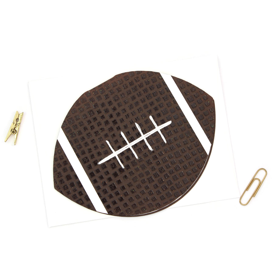 Football Fathers Day Card - Handmade Textured Football Greeting Card for Father's Day - Sports Card - Embellish by Jackie