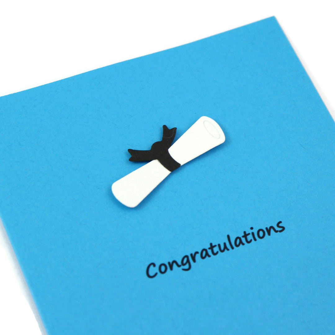 Graduation Card Single | Handmade Grad Cap or Diploma Notecards | 9 colors to choose from | Discontinued