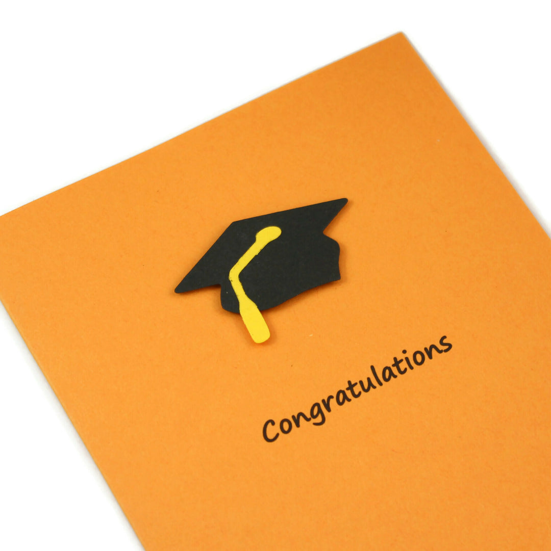 Graduation Card Single | Handmade Grad Cap or Diploma Notecards | 9 colors to choose from | Discontinued