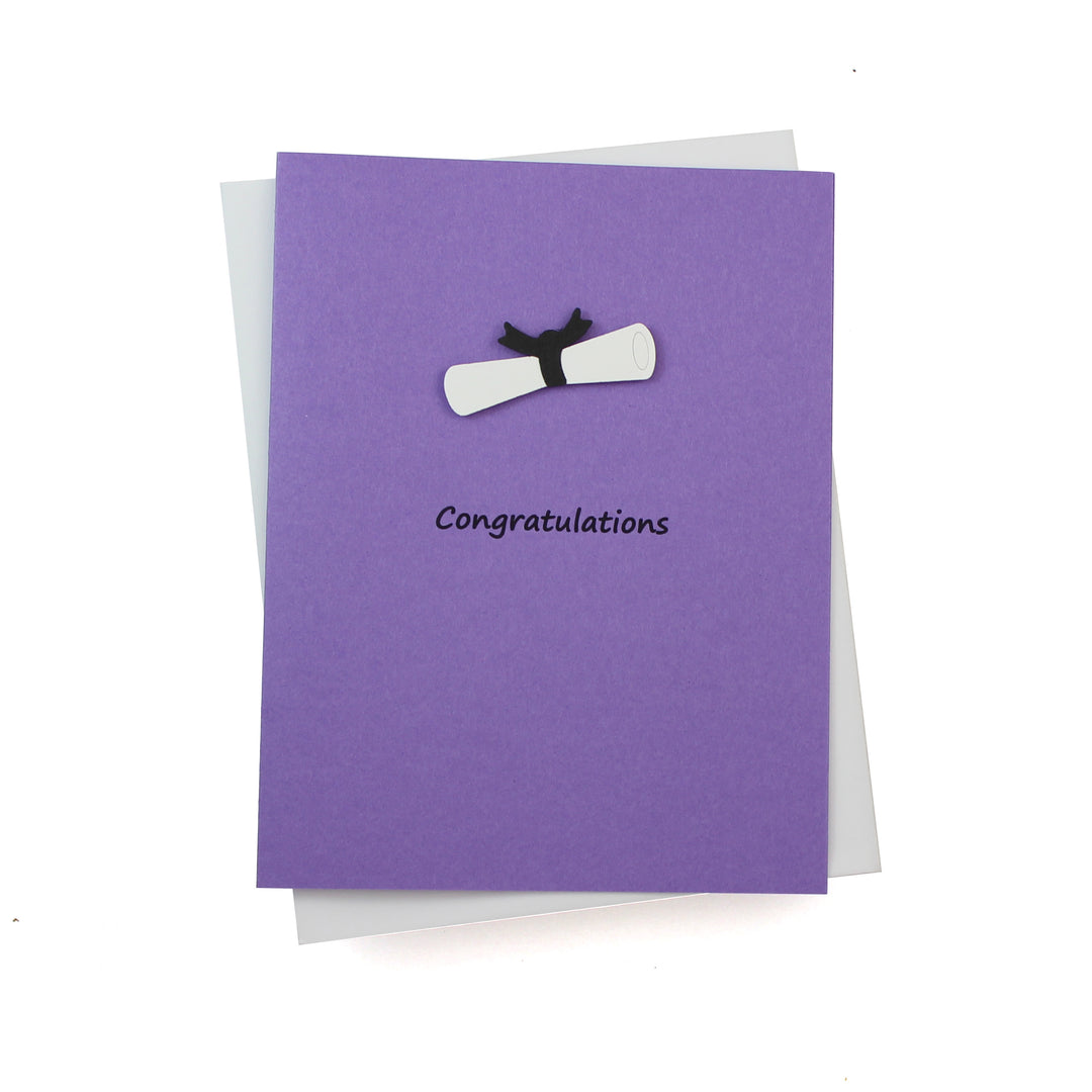 Graduation Card Single | Handmade Grad Cap or Diploma Notecards | 9 colors to choose from | Discontinued