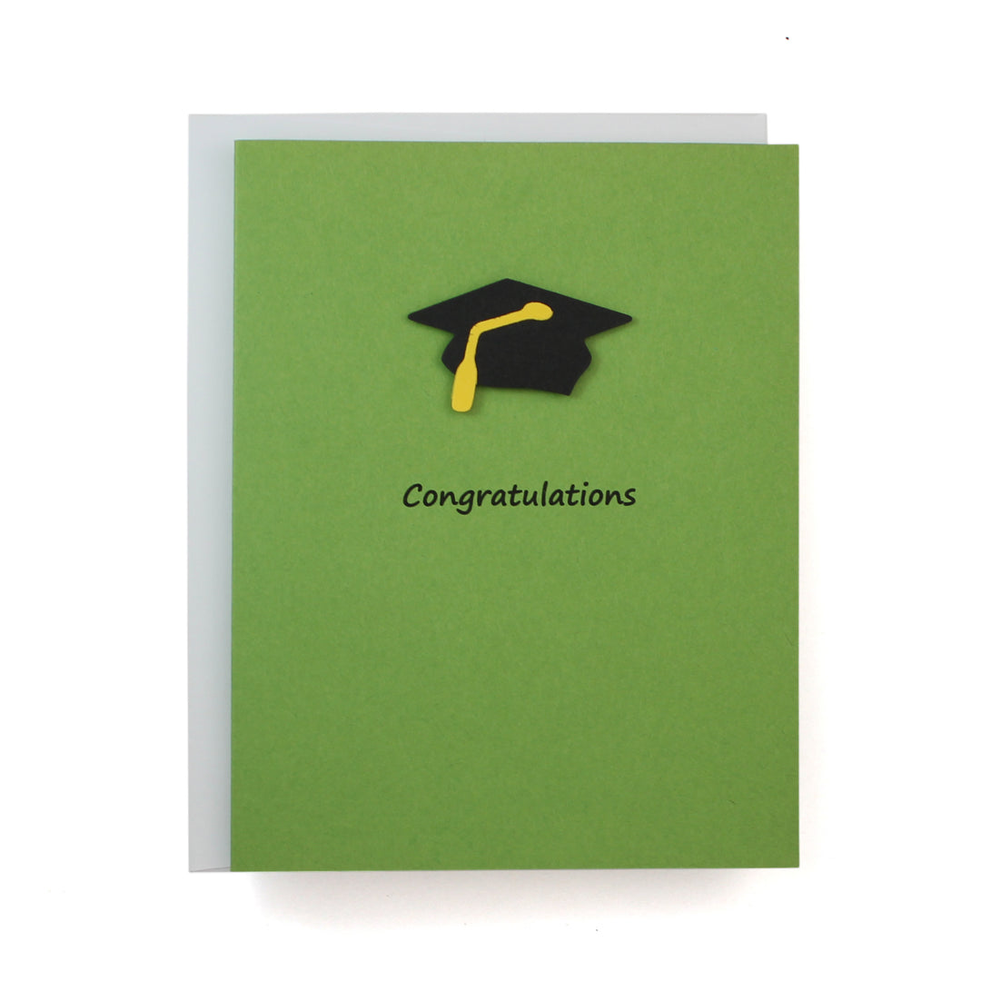 Graduation Card Single | Handmade Grad Cap or Diploma Notecards | 9 colors to choose from | Discontinued