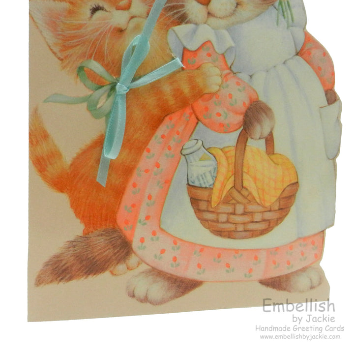 Grandparents Day Card - For Grandmother - Cat - Handmade - Recycled - Embellish by Jackie