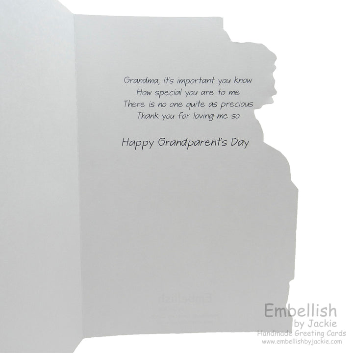 Grandparents Day Card - For Grandmother - Cat - Handmade - Recycled - Embellish by Jackie