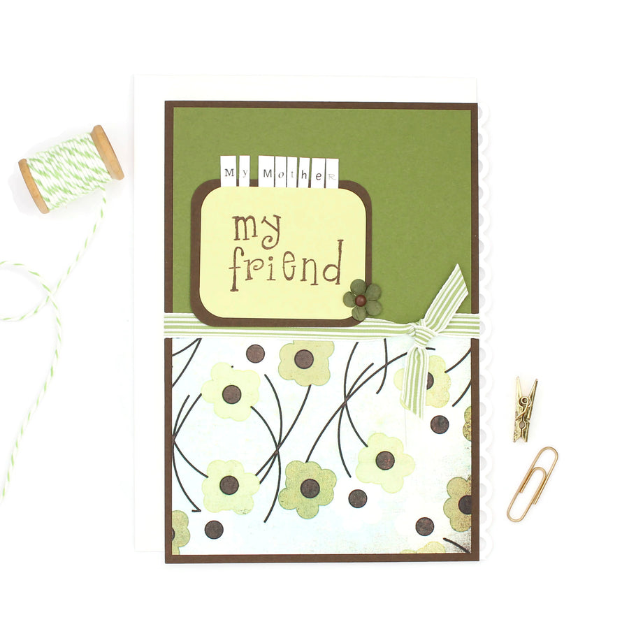 Mothers Day Card | Floral Mother's Day Card | Handmade Card for Mother | My mother My friend - Embellish by Jackie