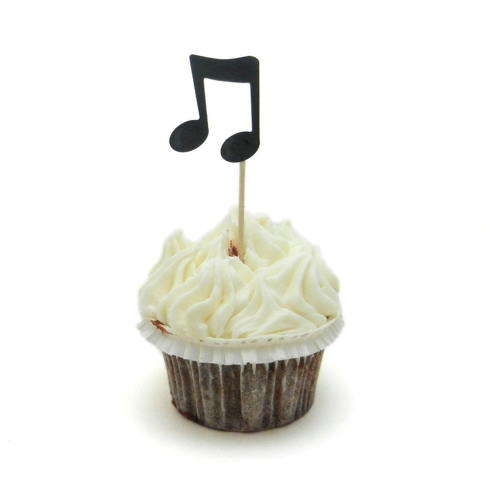 Music Note Cupcake Topper Set of 12 | Birthday Party Cake Topper | Music theme decorations - Embellish by Jackie