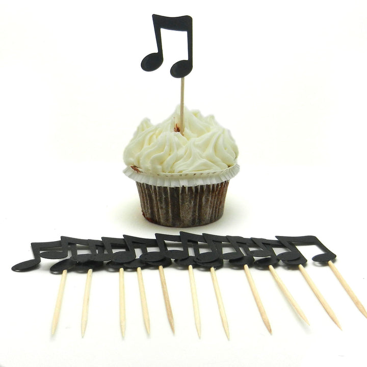 Music Note Cupcake Topper Set of 12 | Birthday Party Cake Topper | Music theme decorations - Embellish by Jackie