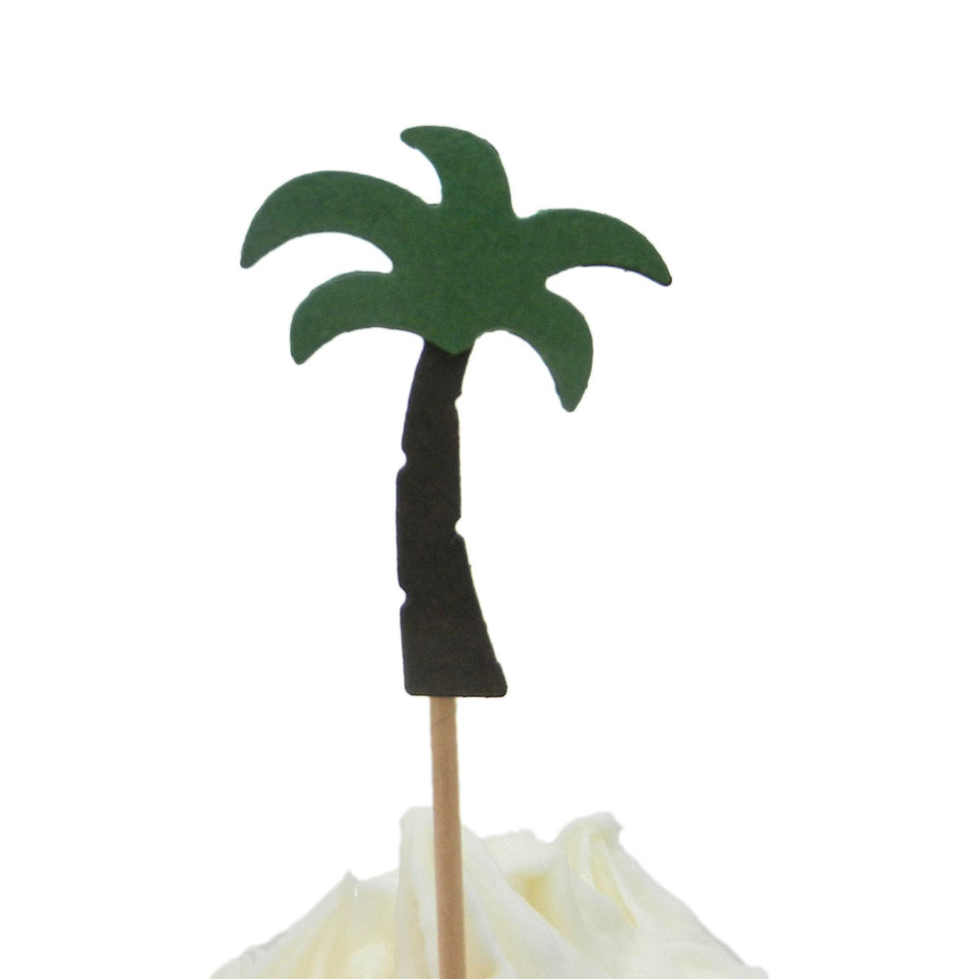Palm Tree Cupcake Toppers Set of 12 Party Decoration Cupcake Topper Hawaiian Party Cake Topper Birthday Party Tropical Décor Beach Theme - Embellish by Jackie