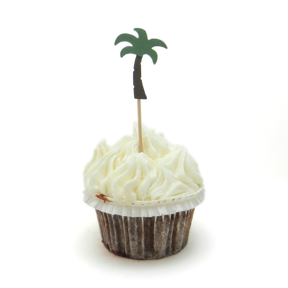 Palm Tree Cupcake Toppers Set of 12 Party Decoration Cupcake Topper Hawaiian Party Cake Topper Birthday Party Tropical Décor Beach Theme - Embellish by Jackie