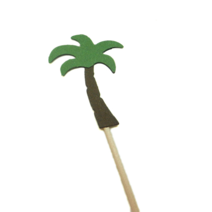 Palm Tree Cupcake Toppers Set of 12 Party Decoration Cupcake Topper Hawaiian Party Cake Topper Birthday Party Tropical Décor Beach Theme - Embellish by Jackie