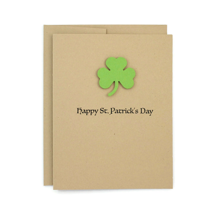 St. Patrick's Day Notecard | Handmade Shamrock St Patricks Greeting Card | 10 Pack