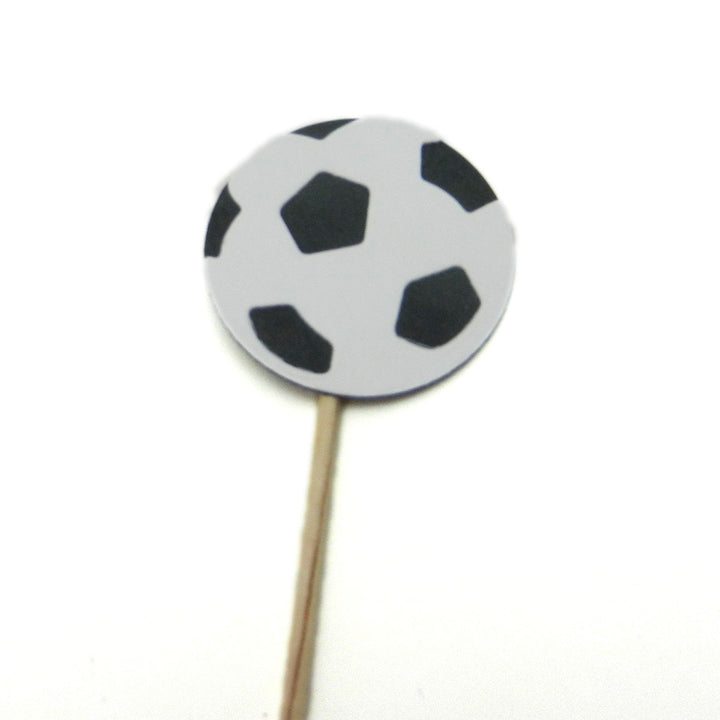 Soccer Ball Cupcake Topper 12 pack Soccer Birthday Party Cake Topper Sport Soccer Party Soccer Team Party Soccer Baby Shower - Embellish by Jackie