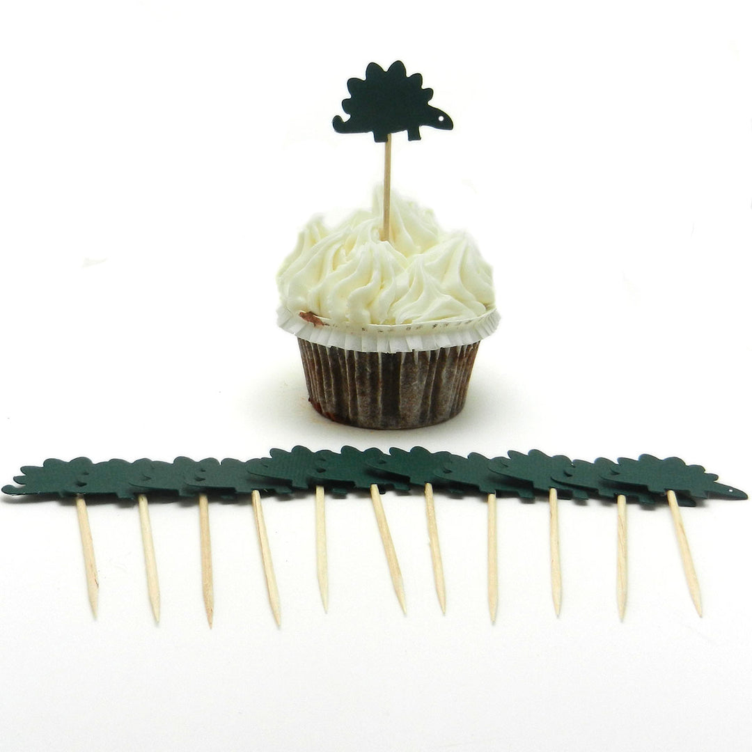 Stegosaurus Set of 12 Cupcake Toppers Dinosaur Cupcake Topper Birthday Dinosaur Topper Dinosaur Party Dinosaur Decor Dinosaur Cake Topper - Embellish by Jackie