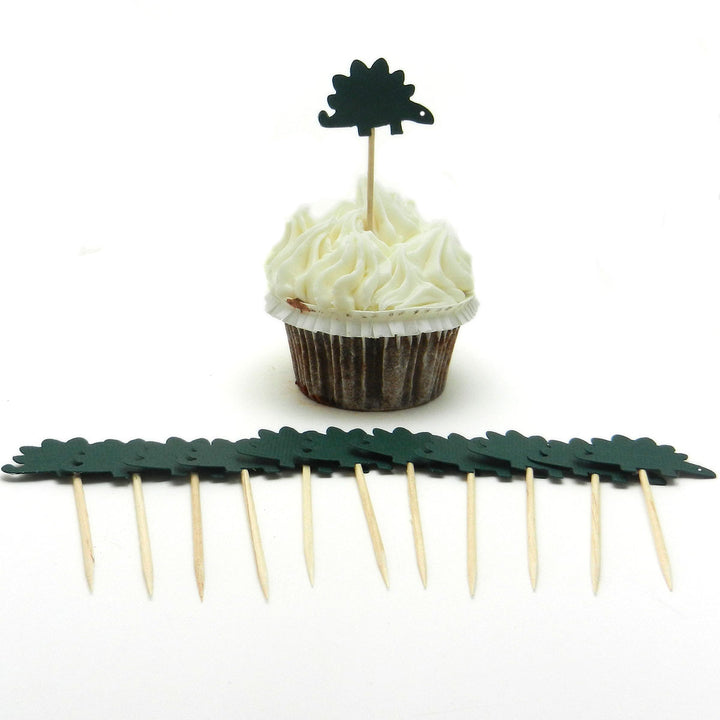 Stegosaurus Set of 12 Cupcake Toppers Dinosaur Cupcake Topper Birthday Dinosaur Topper Dinosaur Party Dinosaur Decor Dinosaur Cake Topper - Embellish by Jackie