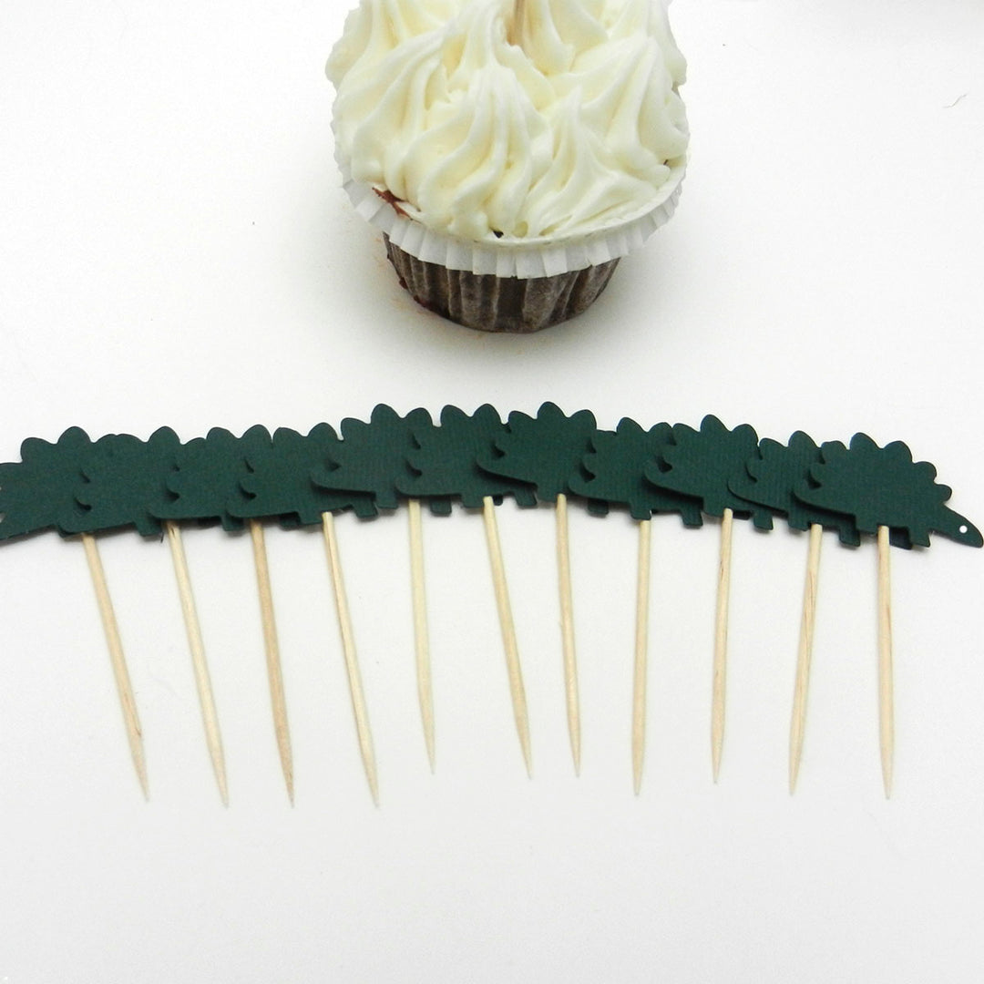 Stegosaurus Set of 12 Cupcake Toppers Dinosaur Cupcake Topper Birthday Dinosaur Topper Dinosaur Party Dinosaur Decor Dinosaur Cake Topper - Embellish by Jackie