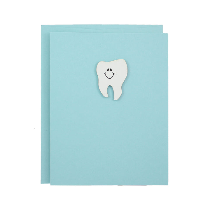 Tooth Thank You Notecard | Handmade Dentist Greeting Cards | Tooth with Smile | Single or 10 Pack | Choose Front and Inside Phrases