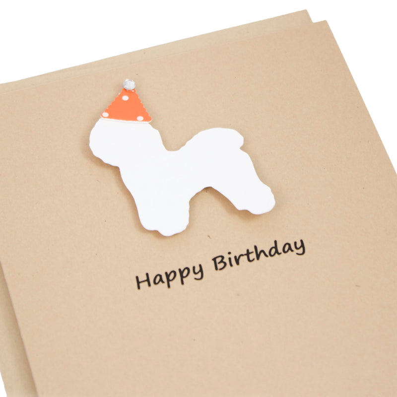Bichon Frise Birthday Cards | Handmade White Dog Greeting Card | Single or 10 Pack | Choose Inside