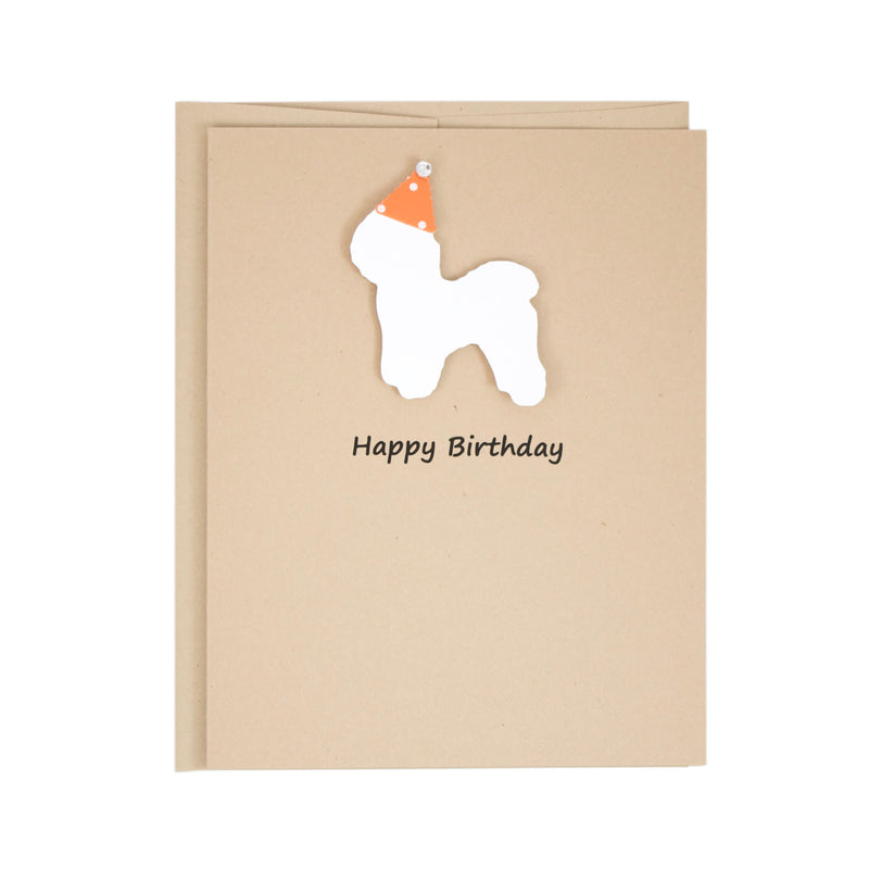 Bichon Frise Birthday Cards | Handmade White Dog Greeting Card | Single or 10 Pack | Choose Inside