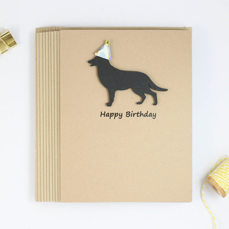 German Shepherd Birthday Cards | Handmade Black Dog Birthday Greeting Card | Choose Inside - Embellish by Jackie