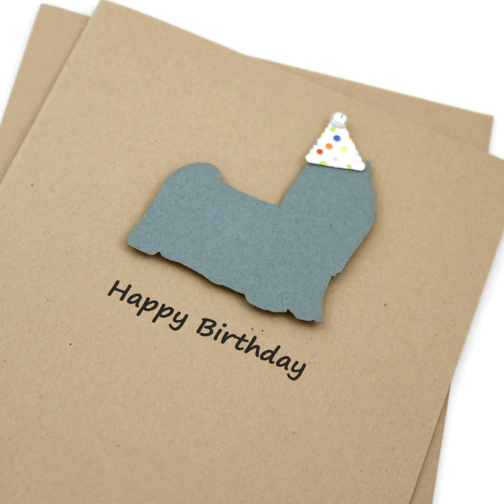 Yorkshire Terrier (long haired) Birthday Cards | Handmade Yorkie Birthday Greeting Card | Single Card or 10 Pack
