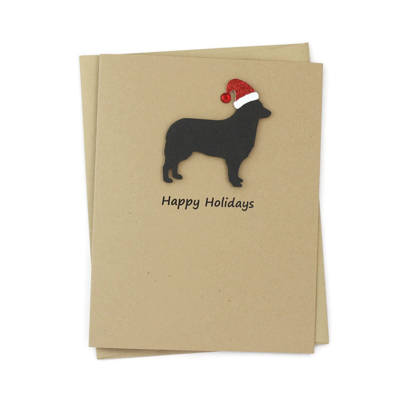 Siberian Husky Christmas Card | Single or Pack of 10 | 25 Dog Colors | Choose Phrases | Santa Hat | Belgian Tervuren Belgian Sheepdog