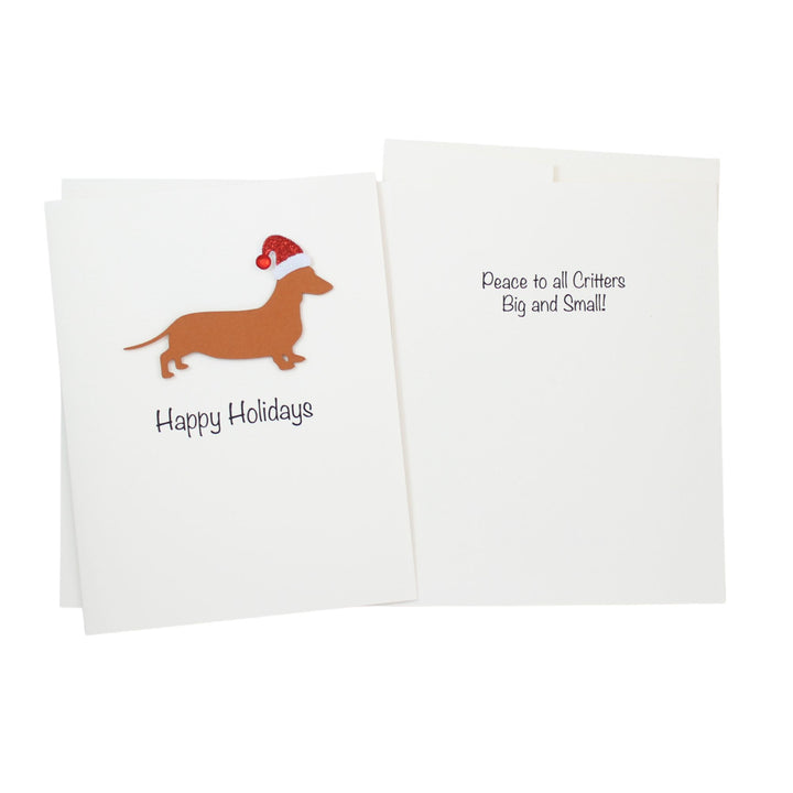 Smooth Dachshund Christmas Card White | Single or Pack of 10 | 25 Dog Colors | Choose Phrase