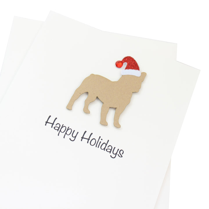 French Bulldog Christmas Card White | Single or Pack of 10 | 25 Dog Colors | Choose Phrases
