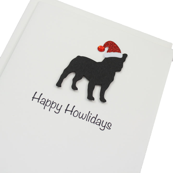 French Bulldog Christmas Card White | Single or Pack of 10 | 25 Dog Colors | Choose Phrases