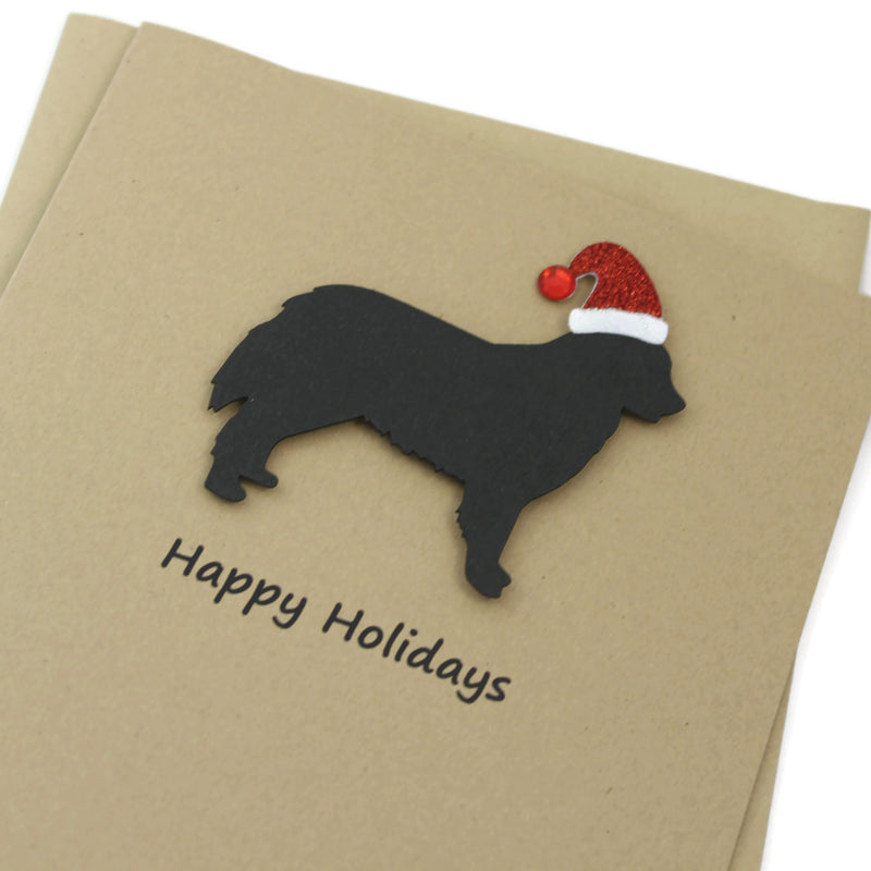 Bernese Mountain Dog Christmas Card | Single or Pack of 10 | 25 Dog Colors | Choose Phrases | Santa Hat