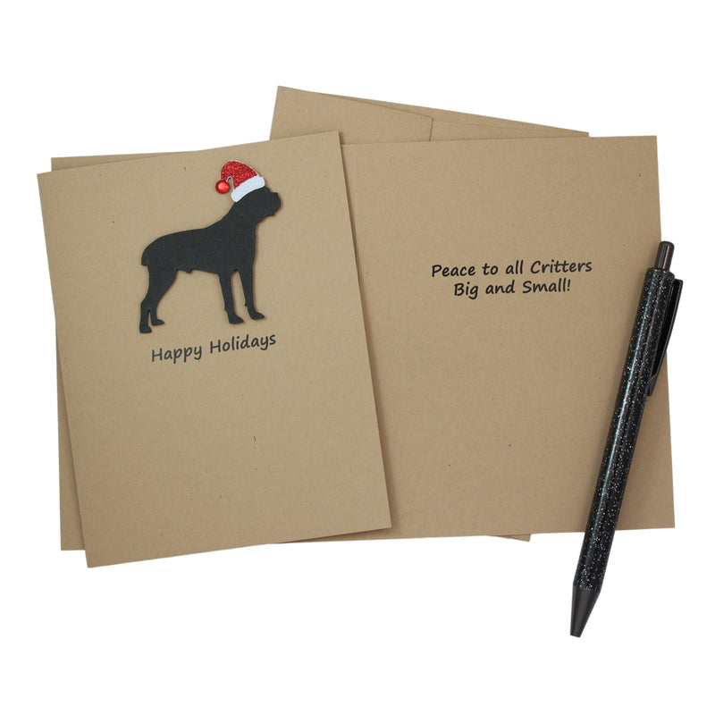 Cane Corso Christmas Card | Single or Pack of 10 | 25 Dog Colors | Choose Phrases | Santa Hat