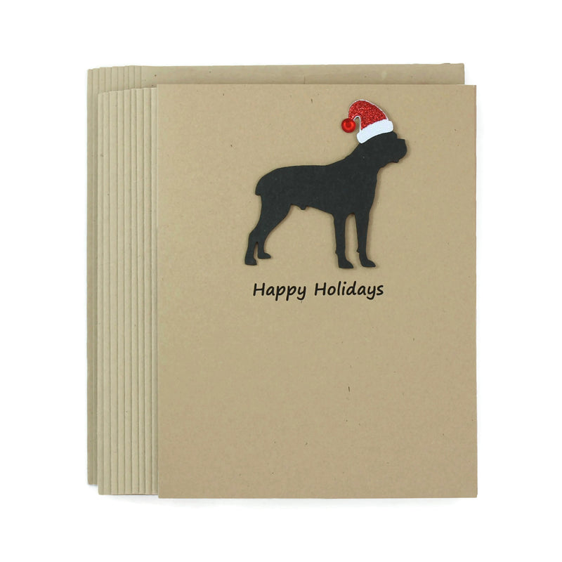 Cane Corso Christmas Card | Single or Pack of 10 | 25 Dog Colors | Choose Phrases | Santa Hat