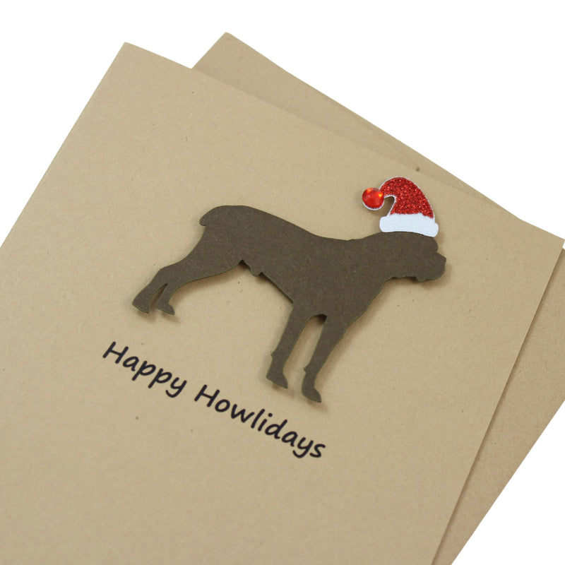 Cane Corso Christmas Card | Single or Pack of 10 | 25 Dog Colors | Choose Phrases | Santa Hat