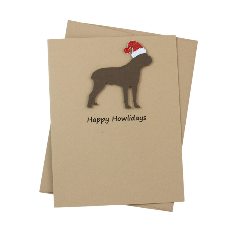 Cane Corso Christmas Card | Single or Pack of 10 | 25 Dog Colors | Choose Phrases | Santa Hat