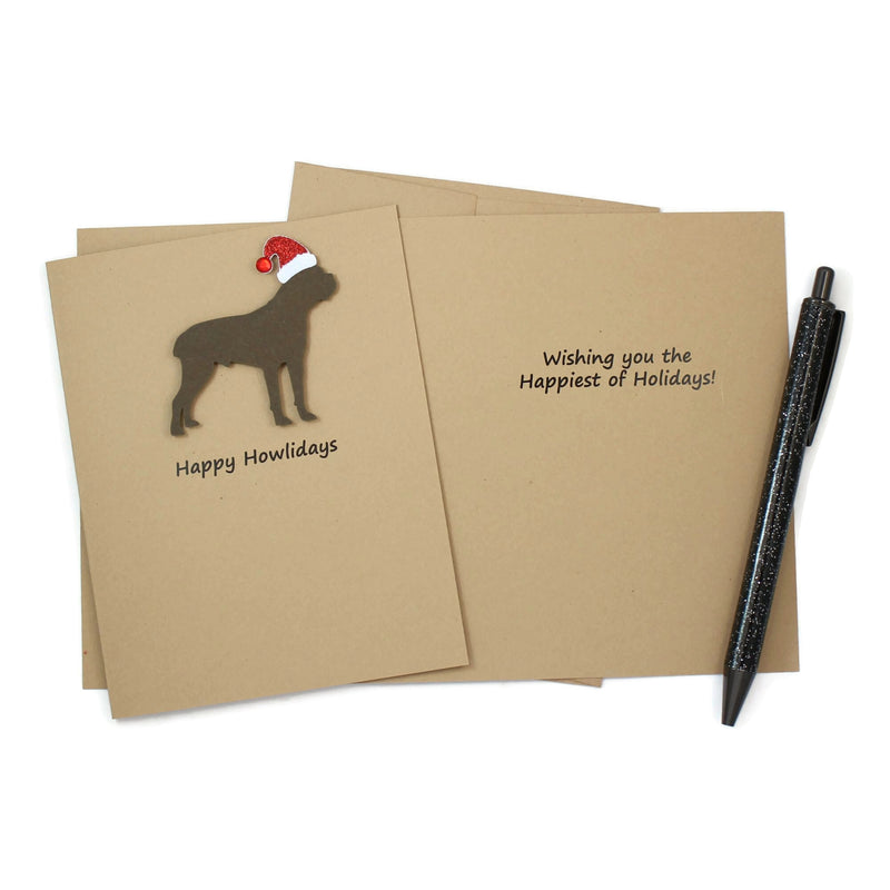 Cane Corso Christmas Card | Single or Pack of 10 | 25 Dog Colors | Choose Phrases | Santa Hat