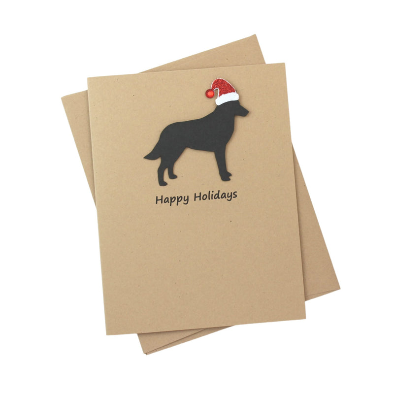 Belgian Malinois Christmas Card | Single or Pack of 10 | 25 Dog Colors | Choose Phrases | Santa Hat