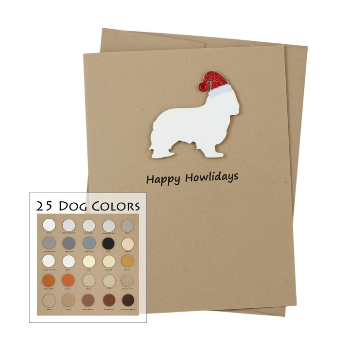 Cavalier King Charles Spaniel Christmas Card | Single or Pack of 10 | 25 Dog Colors | Choose Phrases | Santa Hat