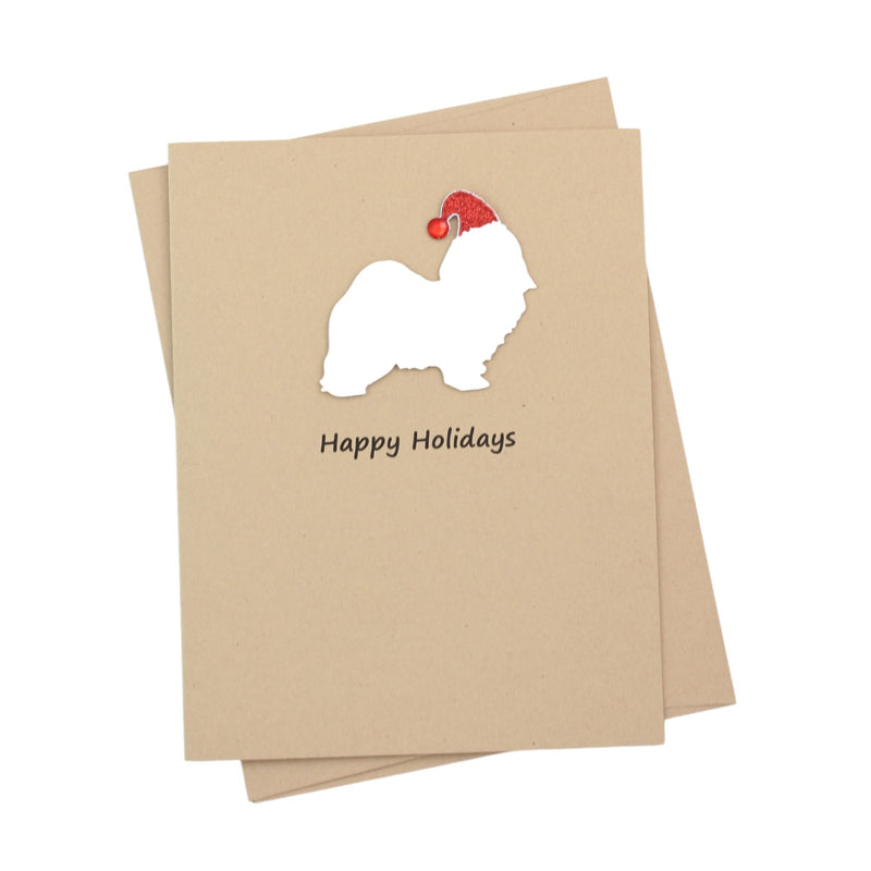 Havanese Christmas Card | Single or Pack of 10 | 25 Dog Colors | Choose Phrases | Santa Hat