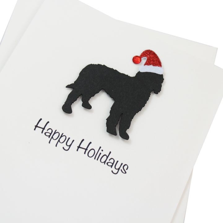 Doodle Christmas Card White | Single or Pack of 10 | 25 Dog Colors | Choose Phrases | Santa Hat