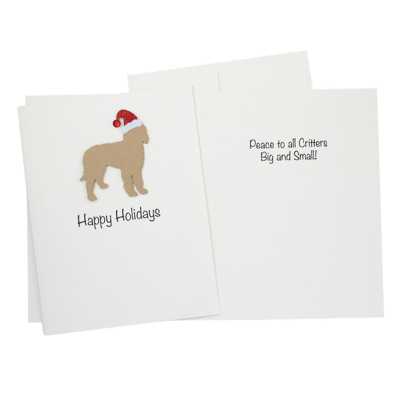 Doodle Christmas Card White | Single or Pack of 10 | 25 Dog Colors | Choose Phrases | Pet Holiday Cards | Santa Hat | Bernedoodle Goldendoodle Labradoodle