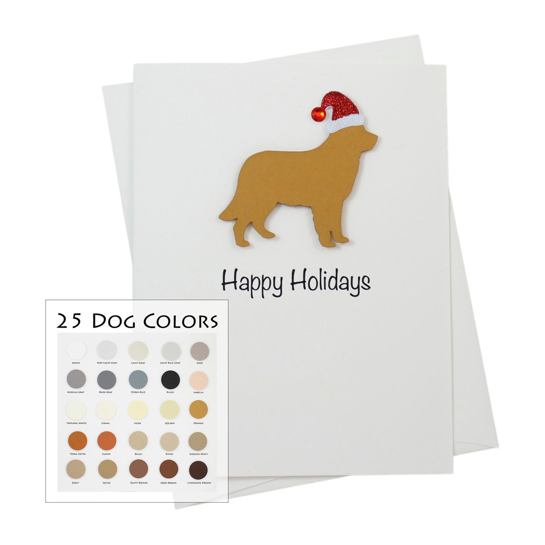 Golden Retriever Christmas Card White | Single or Pack of 10 | 25 Dog Colors | Choose Phrases