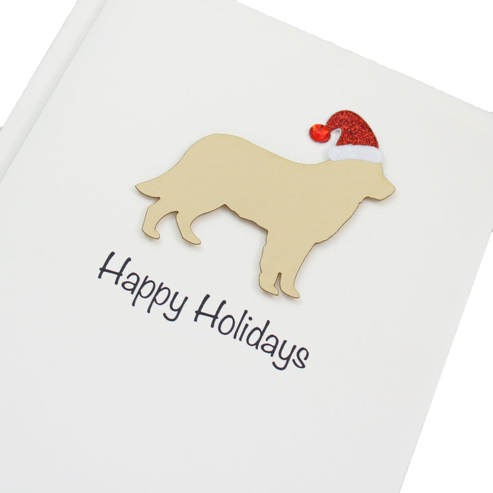 Golden Retriever Christmas Card White | Single or Pack of 10 | 25 Dog Colors | Choose Phrases