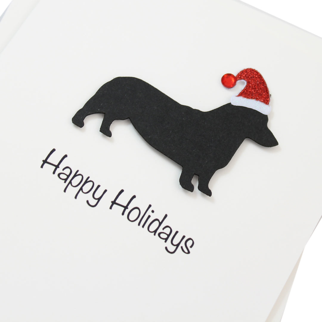 Pembroke Welsh Corgi Christmas Card White | Single or Pack of 10 | 25 Dog Colors | Choose Phrases | Pet Holiday Cards | Santa Hat