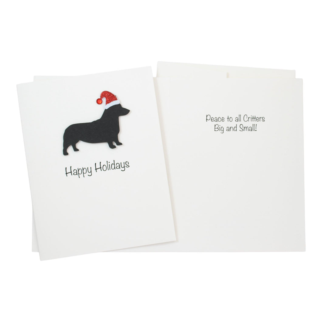 Pembroke Welsh Corgi Christmas Card White | Single or Pack of 10 | 25 Dog Colors | Choose Phrases | Pet Holiday Cards | Santa Hat