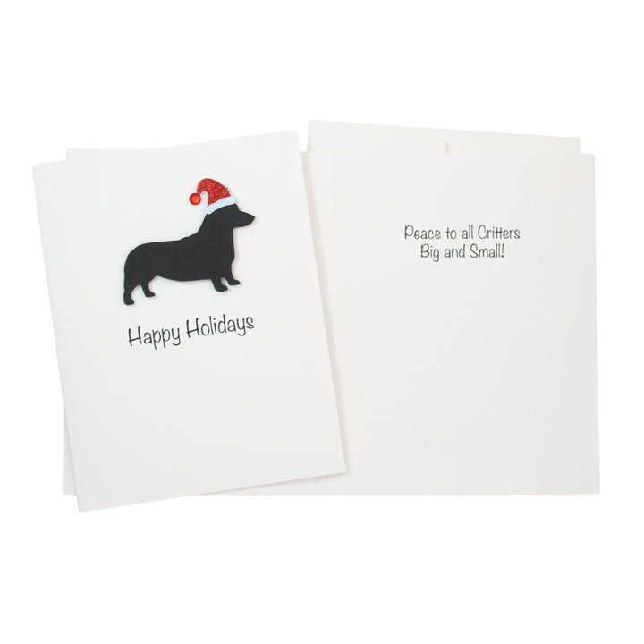 Pembroke Welsh Corgi Christmas Card White | Single or Pack of 10 | 25 Dog Colors | Choose Phrases | Pet Holiday Cards | Santa Hat