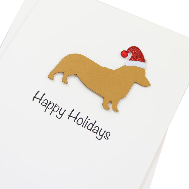 Pembroke Welsh Corgi Christmas Card White | Single or Pack of 10 | 25 Dog Colors | Choose Phrases | Pet Holiday Cards | Santa Hat
