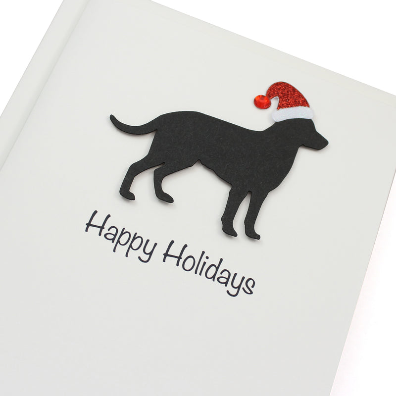Labrador Retriever Christmas Card White | Single or Pack of 10 | 25 Dog Colors | Choose Phrases | Pet Holiday Cards | Santa Hat