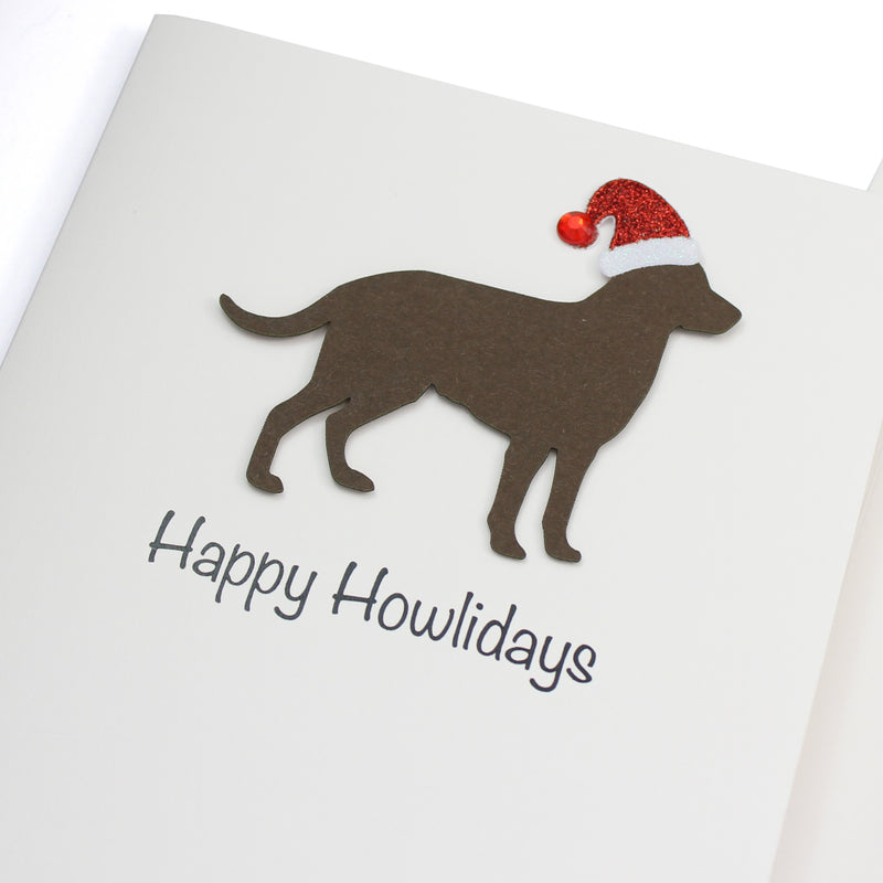 Labrador Retriever Christmas Card White | Single or Pack of 10 | 25 Dog Colors | Choose Phrases | Pet Holiday Cards | Santa Hat