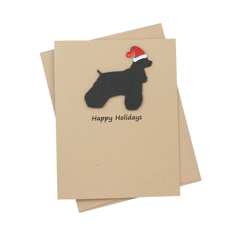Cocker Spaniel Christmas Card | Single or Pack of 10 | 25 Dog Colors | Choose Phrases | Santa Hat